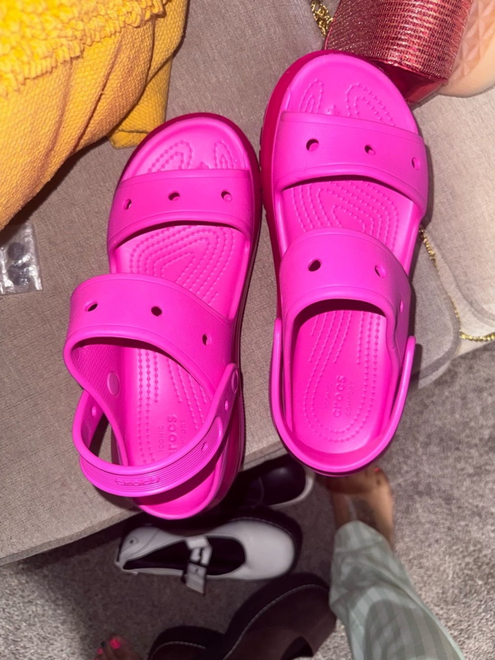 Women's Platform Slide Sandals in Hot Pink